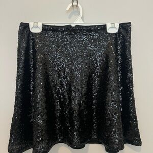 Express Black Sequin Mini Skirt Size 6 Holiday